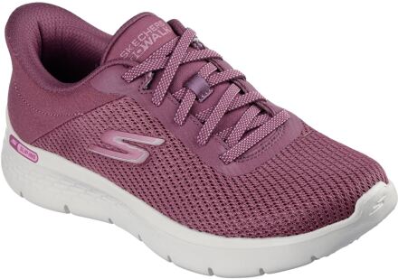Skechers Go Walk Flex Textiel Dames Bordeaux Rode Sneakers - maat Rood