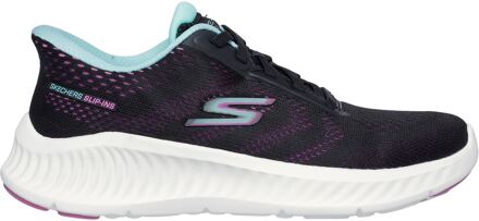 Skechers Go Walk Now Khloe Textile Damestrainers Zwart/Paars - maat EU 36 / UK 3