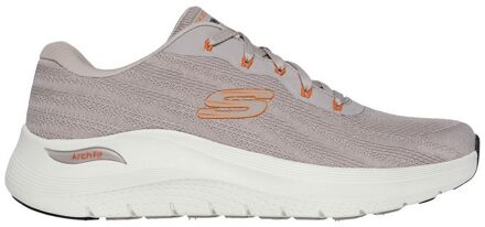 Skechers Heren 2.0 Road Wave Arch Fit Wide Sportschoenen (Taupe/oranje) - maat