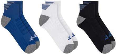 Skechers Heren Quarter Crew Sokken (Set van 3) (Blauw/Wit/Zwart)