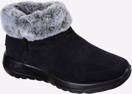 Skechers On The Go Joy Savvy Wide Suède/Nepbont Dames Zwarte/Grijze Laarzen Zwart/Donkergrijs - EU 38 / UK 5