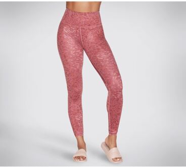 Skechers Performance Go Sculpt HW Leopard Legging Polyester Dames Roze Sportleggingen - XL
