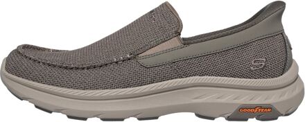 Skechers Pollard Wilfred Textiel Heren Taupe Loafers - EU 43 / UK 9