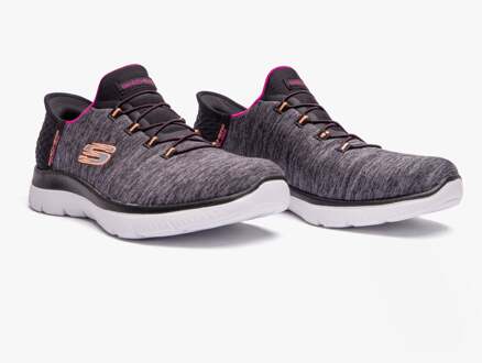 skechers summits hardloopschoenen grijs/roze dames - 37