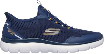 Skechers Summits Top Rate Textiel Heren Marineblauw/gele Sneakers - maat EU 43 / UK 9 Navy