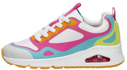 Skechers Uno - Color Steps Sneakers Junior wit - roze - oranje - blauw - groen - 31