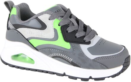 Skechers Uno Gen1 - Color Surge Sneakers Jongens donker grijs - lime groen - 30