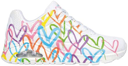 Skechers Uno - Highlight Love Sneakers Dames wit - roze - blauw - geel - 38