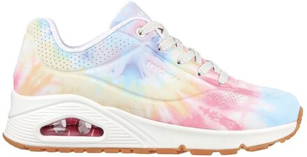 Skechers Uno - Hyped Hippie Sneakers Dames wit - roze - blauw - geel - 38