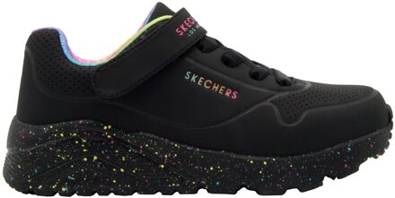 Skechers Uno Lite Rainbow Specks Sneaker Meisjes Zwart/Multi