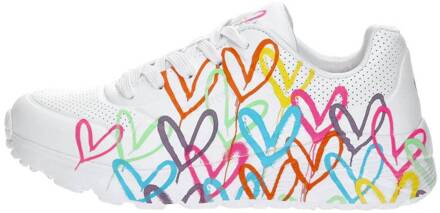 Skechers Uno Lite Spread The Love Sneakers Meisjes wit - blauw - groen - roze - rood - geel - zwart - 32