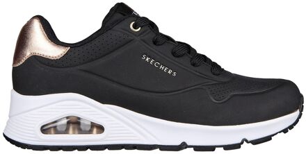 Skechers Uno Sneakers Dames zwart - goud - wit - 36