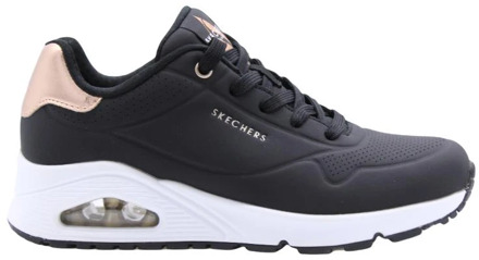 Skechers Uno Sneakers Dames zwart - goud - wit - 37