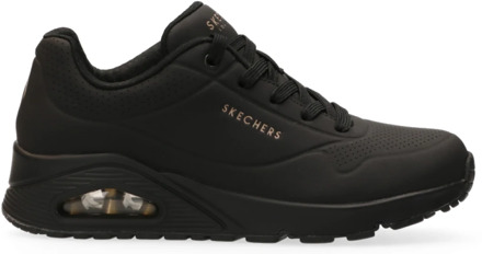 Skechers Uno Stand On Air Dames Sneakers - Black/Black - Maat 40