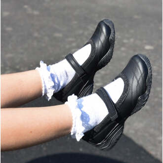 Skechers VELOCITY POUTY Meisjes Leren School schoenen Zwart