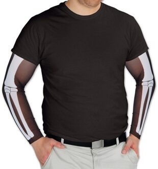 Skelet/geraamte verkleed/feest tattoosleeves voor volwassenen - Verkleedarmdecoratie Multikleur