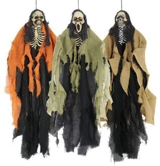Skelet horror hang decoratie pop - 60 cm - Halloween versiering spoken/geesten poppen Multi