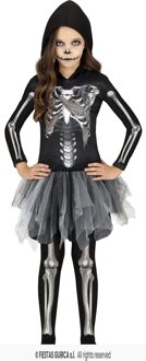 Skeletkostuum Met Tule Rok Voor Meisjes Zwart