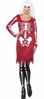 Skeleton beauty kostuum rood Rood - Zalm