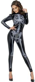 Skelettenkostuum - Halloween Catsuit dames - Maat S - 36-38