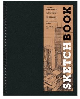 Sketchbook Basic Large Spiral Black - STERLING PUBLISHING