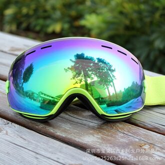 Ski Bril Mannen Vrouwen Anti-Fog Ski Mask Snowboard Bril Bril Voor Skiën UV400 Bescherming Sneeuw Skiën bril AllGreen