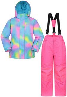 Ski jassenset met opdruk voor kinderen (Helder Roze)