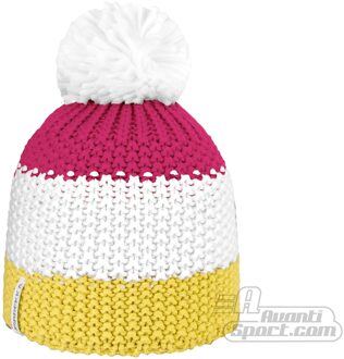 Ski Pon - Muts -  Dames - Maat One Size - Roze;Wit;Geel