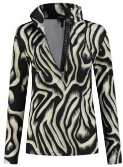 Ski Pully Dames S Zwart dessin