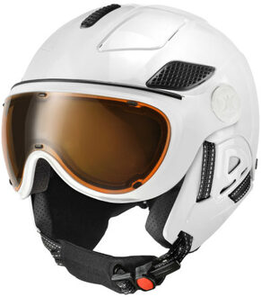 Skihelm Slokker raider pro - wit - meekleurend & polariserend vizier (☁/☀/❄)