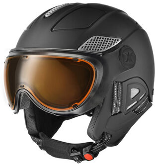 Skihelm Slokker raider pro - zwart - meekleurend & polariserend vizier (☁/☀/❄)