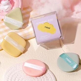 Skin-Friendly Soft Dual Use Powder Puff Set Set of 6 - One Size