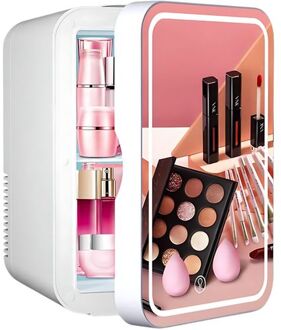 Skincare Fridge - Make-up koelkast - Beauty Koelkast - Mini-koelkast met spiegel en verlichting - Mini fridge Wit