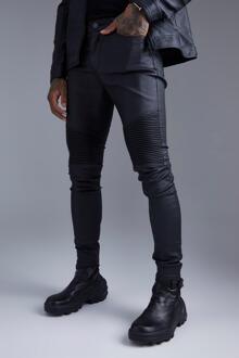 Skinny Fit Biker Jeans Met Coating, Black - 30L