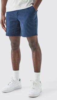 Skinny Fit Chino Shorts, Navy - XS