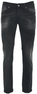 Skinny Fit Jeans met Logo Details Dondup , Black , Heren - W29,W38,W35,W40,W33,W34,W32,W31,W30,W28,W36
