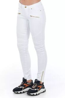 Skinny Jeans met Ritsdetails Wit - EU 40 / UK 12