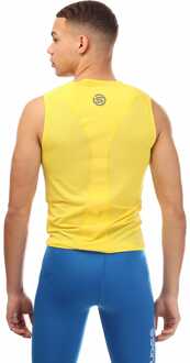 Skins Heren Skins Cycle Mouwloze Basislaag in Geel