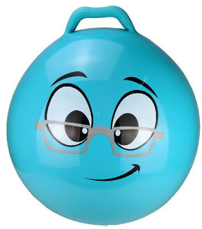 Skippybal smiley voor kinderen blauw 55 cm Lichtblauw