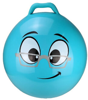 Skippybal smiley voor kinderen blauw 55 cm - Skippyballen