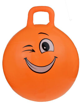 Skippybal smiley voor kinderen oranje 55 cm - Skippyballen