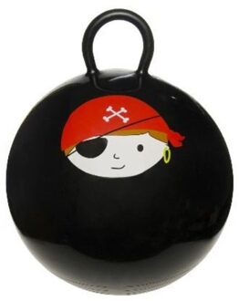 Skippybal zwart met piraten print - D45 cm - voor jongens - Skippyballen