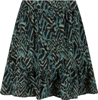 Skirt eva black & green printed Groen - XS