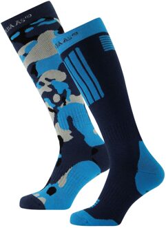 Skisokken 2-pack Camo Navy-35/38 - 35/38