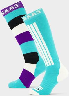 Skisokken 2-pack Striped Mint-39/42 - 39/42