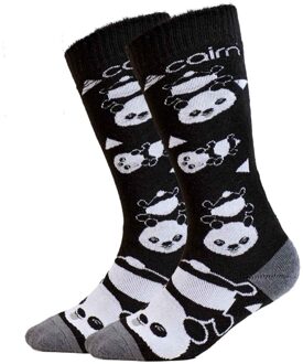 Skisokken Kinderen 2-pack Black Panda-31/34 Zwart - 31/34
