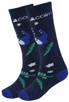 Skisokken Kinderen 2-pack Night Sky Dino-31/34 Donkerblauw - 31/34