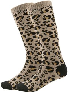 Skisokken Kinderen 2-pack Panterprint-31/34 Donkerblauw - 31/34