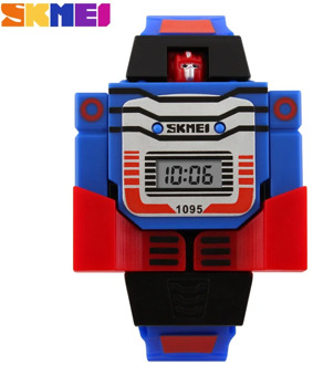 SKME Digital Kids Children Watches Sports Fashion Cartoon Wristwatch Cute Relogio Relojes Robot Transformation Toys Boys Watch