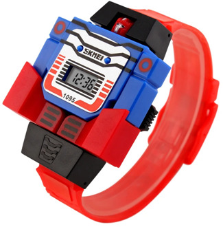SKMEI 1095 LED Digital Children Watch Cartoon Sports Watches Relogio Robot Transformation Toys Boys Wristwatch